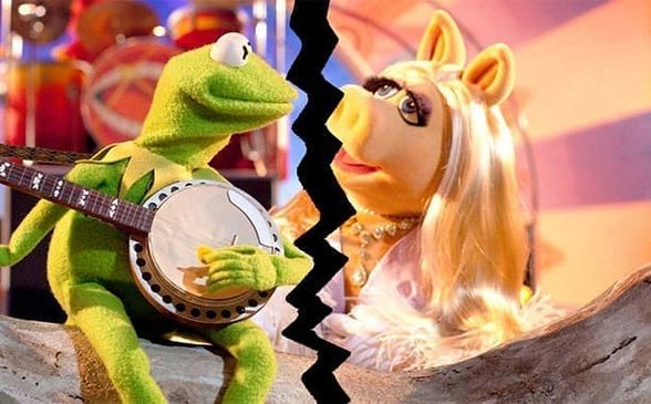 Foto della rottura tra Kermit e Miss Piggy