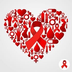 Logotipo del corazón del VIH / SIDA