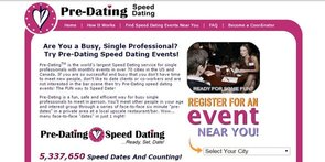Screenshot van Pre-Dating.com homepage