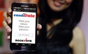 Ein Bild des Anmeldebildschirms der candiDate Dating App