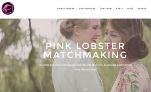 Una captura de pantalla de la página de inicio de Pink Lobster Matchmaking