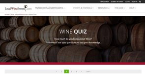 Zrzut ekranu z Wine Quiz na LocalWineEvents.com