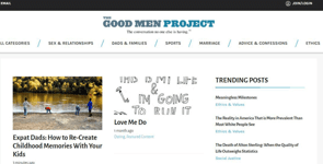 Screenshot der Startseite von The Good Men Project