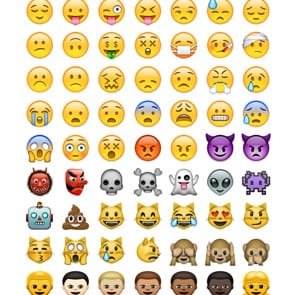 Graphique montrant plusieurs emojis