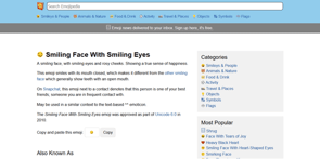 Capture d'écran de l'entrée emoji sur Emojipedia