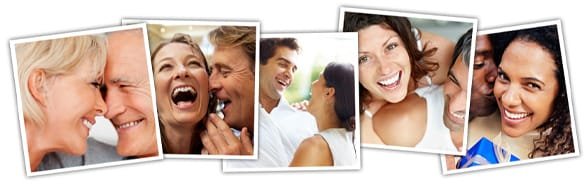Collage di foto di coppie felici