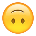 Grafica di emoji con sorriso capovolto