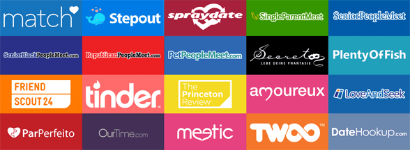 Collage des logos de l'entreprise Match Group