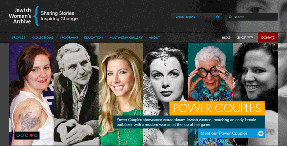 Screenshot der Homepage des Jüdischen Frauenarchivs