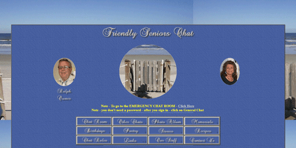 Schermata della homepage di Friendly Seniors Chat
