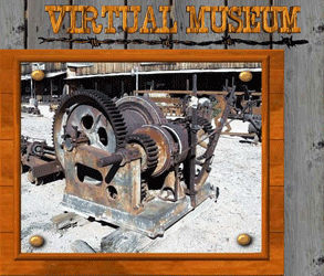 Fotografie těžařského navijáku ve virtuálním muzeu GhostTowns.com