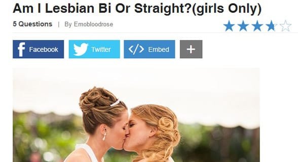 Screenshot lesbického testu ProProfs