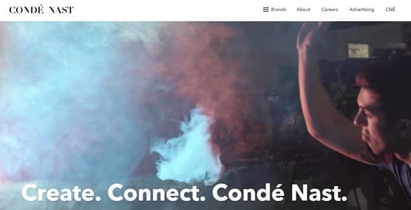 Schermata della homepage di Cond Nast