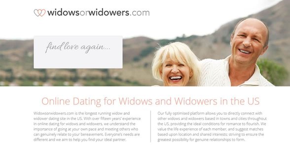 Snímek obrazovky WidowsOrWidowers.com