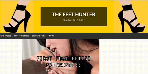 Captura de pantalla de la página de inicio de The Feet Hunter