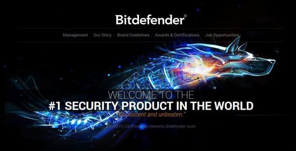 Screenshot der Bitdefender-Homepage