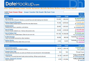 Capture d'écran des forums de DateHookup