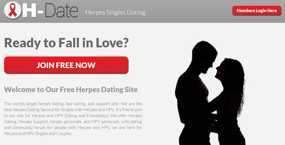 Screenshot van de homepage van H-Date