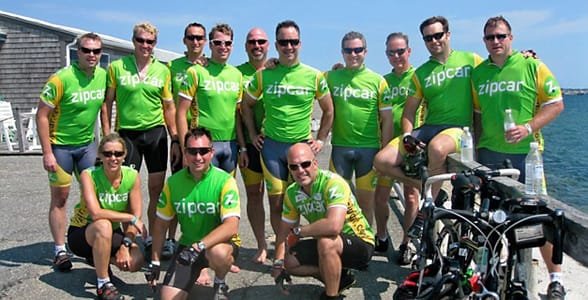 Team Zipcar en un evento de recaudación de fondos para caridad