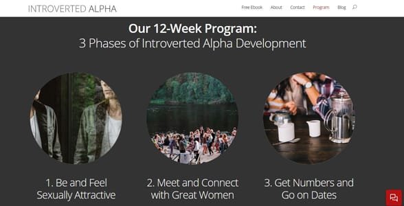 Snímek obrazovky z introvertního webu Alpha