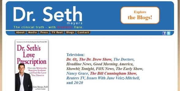 Zrzut ekranu strony internetowej dr Setha