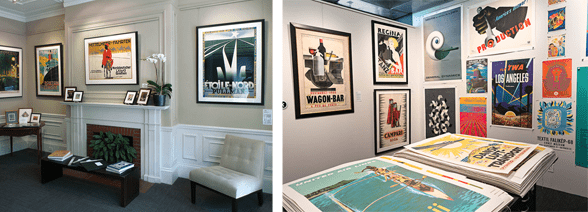 Un collage de fotos de la ubicación de la galería en Boston.
