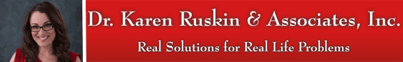 Il colpo alla testa della dottoressa Karen Ruskin e il logo e lo slogan della sua azienda