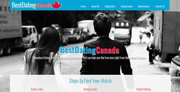Captura de pantalla de la página de inicio de Best Dating Canada