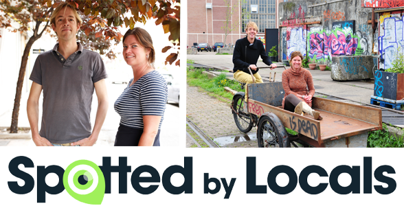 Collage van foto's van Bart en Sanne van Poll en het Spotted by Locals logo