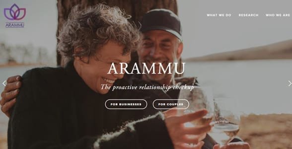 Screenshot van de Arammu-website