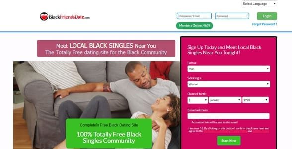BlackFriendsDate.com'un ekran görüntüsü