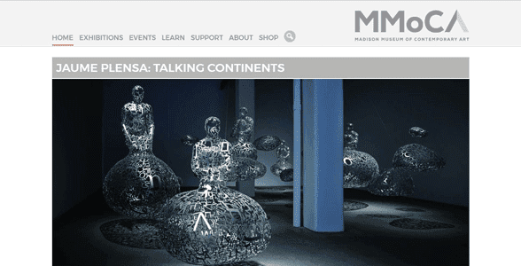 Screenshot van de website van het Madison Museum of Contemporary Art