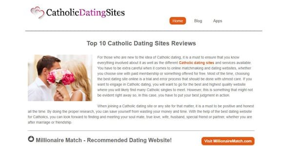 Screenshot von CatholicDatingSites.org