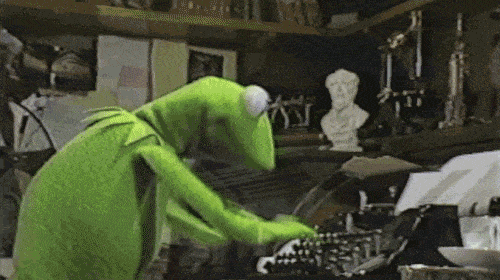 GIF při psaní Kermitu