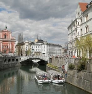 Fotografie výletu lodí po řece Lublani
