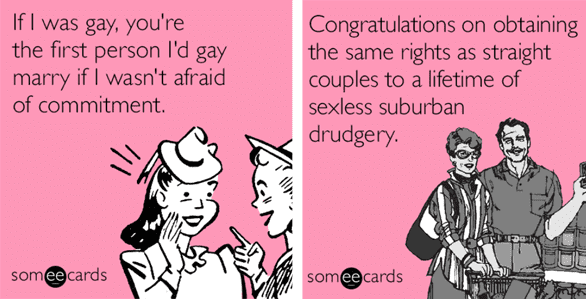Someecards'ın LGBTQ kartlarının fotoğrafları