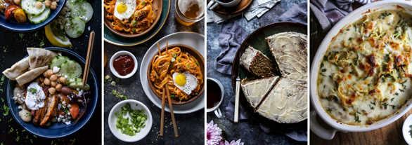 Collage von Fotos von Klettern Grier Mountain-Gerichte