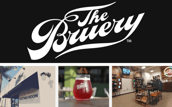 Screenshots des The Bruery-Logos und dreier Orte