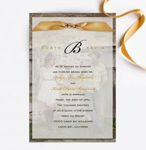 Davetiye Danışmanları tarafından tasarlanan bir düğün davetiyesinin fotoğrafı
