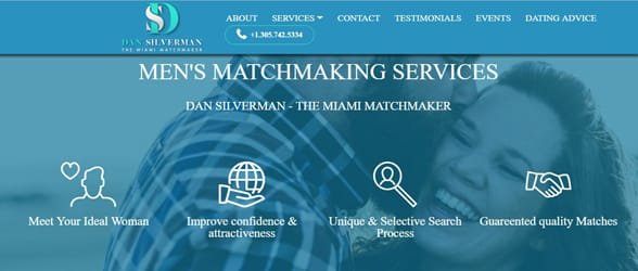 Capture d'écran du site Web de Miami Matchmaker
