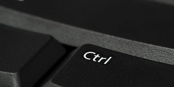Foto del botón ctrl en un teclado