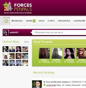 Screenshot van ForcesPenpals.net