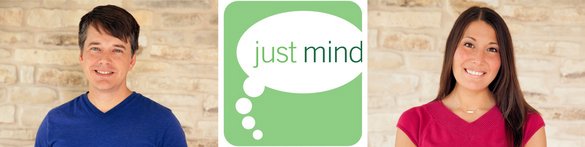 Just Mind Kurucuları William ve Teri Schroeder'in fotoğrafı ve logo