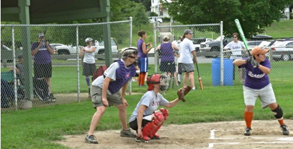 Foto de un equipo de softbol femenino en Massachusetts