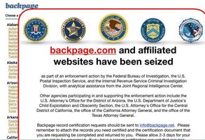 Schermata di Backpage.com