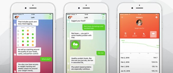 Capturas de pantalla de la aplicación Lark en un dispositivo iOS