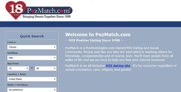 Screenshot van PozMatch.com