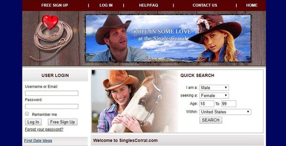 Screenshot van SinglesCorral.com
