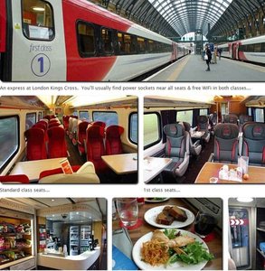 Londra'nın King Cross İstasyonu ve trenlerinin fotoğrafları