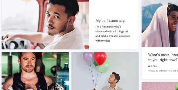 Collage di foto dei profili di OkCupid